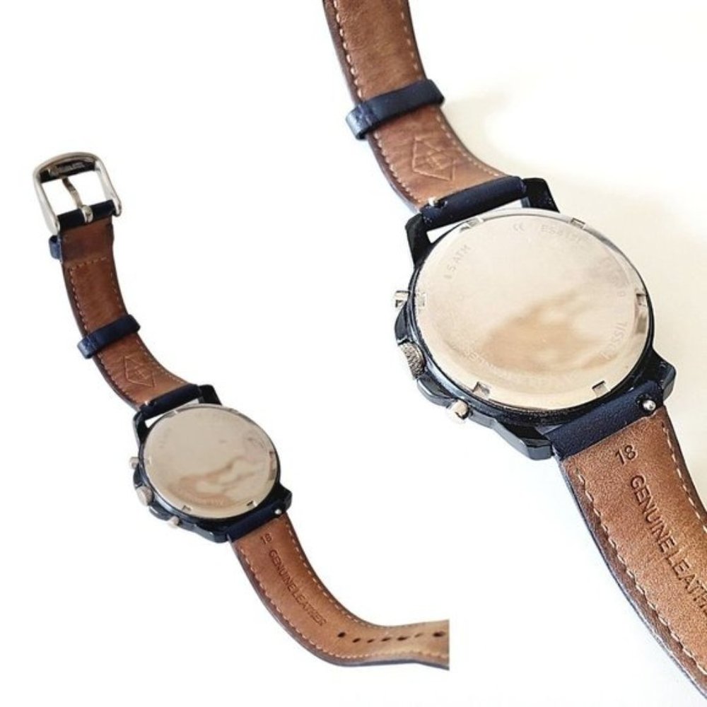 Women's Fossil Gwynn Blue Leather Strap Chronograph Watch ES4131 - Picture 8 of 9